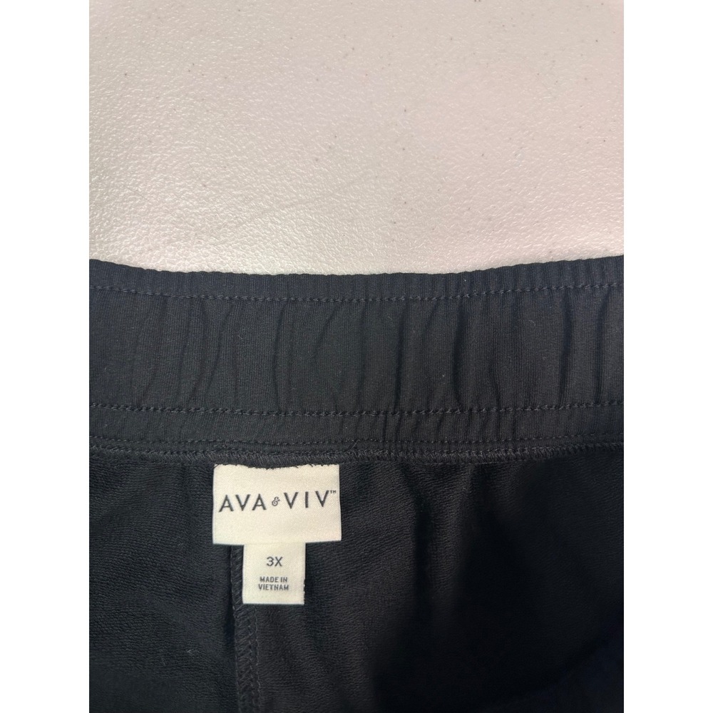 Ava & Viv Womens 3X Black Cargo Jogger Pants High Rise Elastic Waist New - Picture 4 of 7